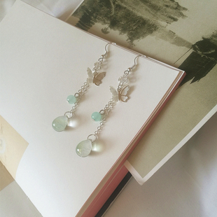 长相思杨紫宁安如梦姜雪宁白鹿同款耳环蝴蝶水滴汉服旗袍耳坠耳夹