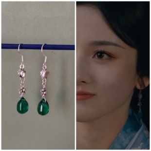 折腰小乔同款耳环宋祖儿同款耳饰耳坠耳夹配饰战国袍捷克琉璃耳饰