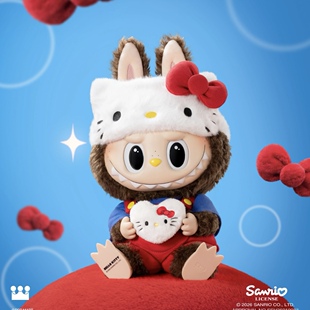 KITTY联名三丽欧拉布布搪胶毛绒潮流公仔大娃38cm 泡泡玛特HELLO