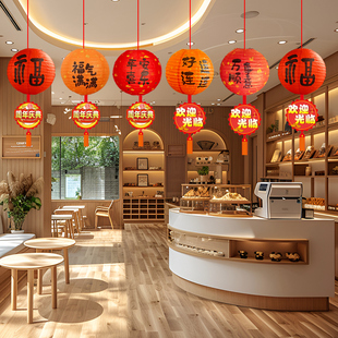 饰商场珠宝店挂饰超市布置 开业周年店铺灯笼串吊顶挂件氛围场景装