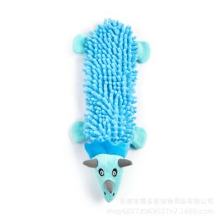 狗狗发声玩具拖把绒鞭炮绒青蛙狐狸鸡猪河马鸭磨牙宠物毛绒玩具