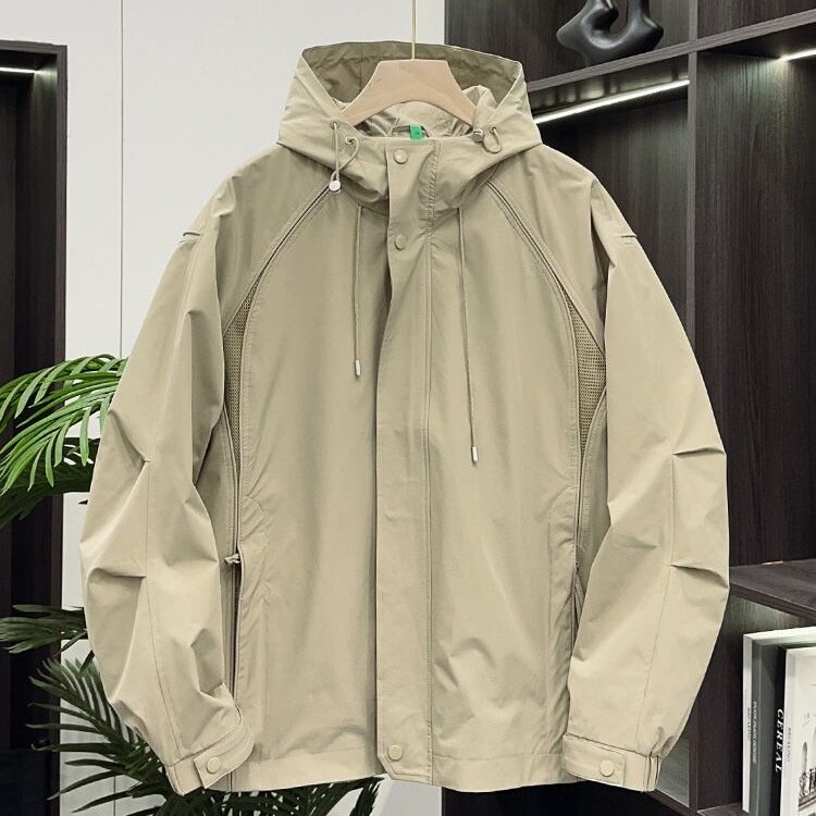 登山服防风防水女春秋外套冲锋衣户外薄款连帽夹克外套男款潮牌