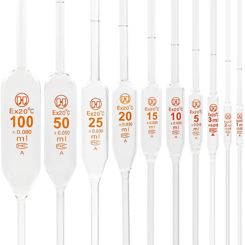 玻璃胖度吸管大肚胖肚单标记移液管1/2/3/5/10/15/20/25/50/100ml