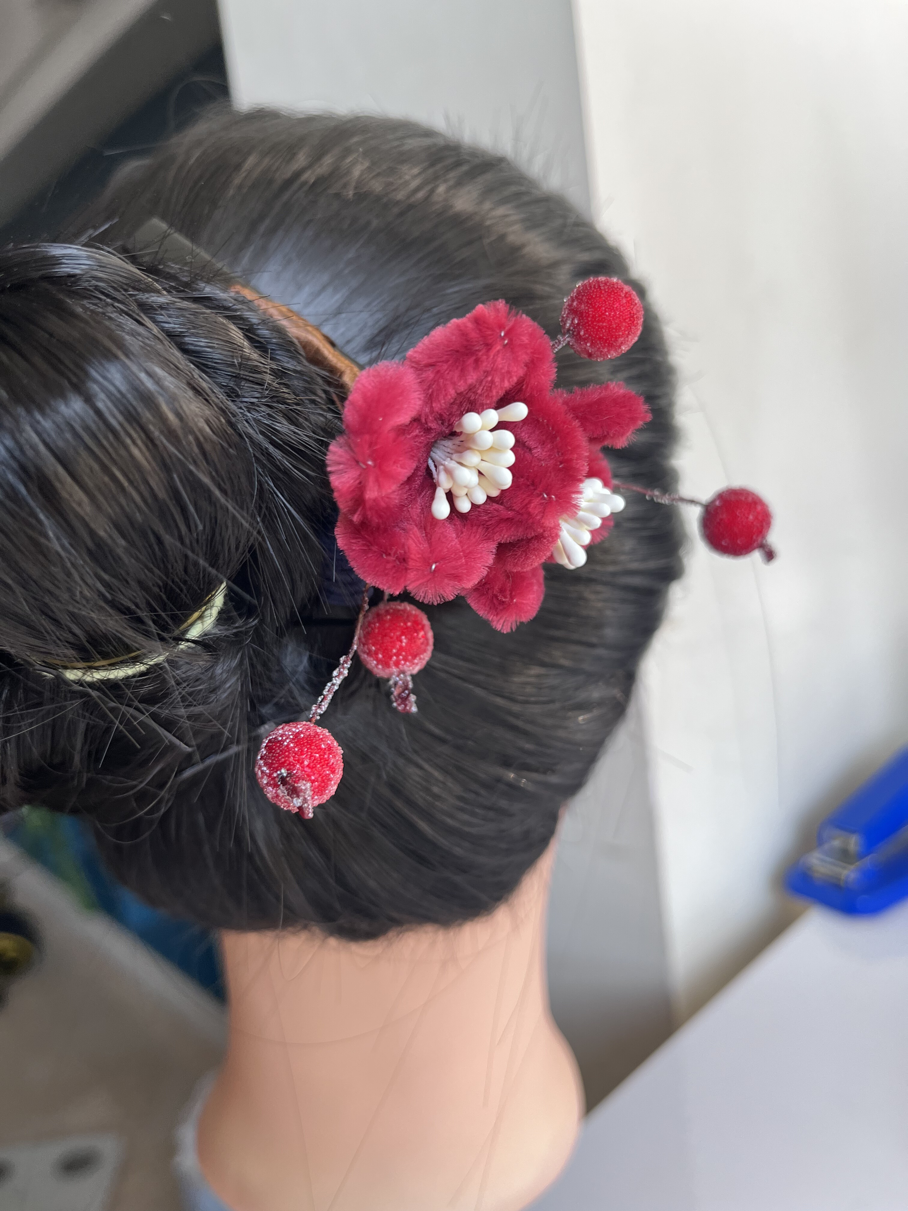 新春红火发夹仿绒花发夹,饰品/流行首饰/时尚饰品新,发饰,淘宝优惠券,粉丝福利购,淘宝优惠卷