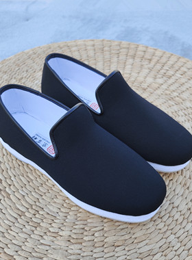 老北京千层底礼服呢手工黑色男士夏季透气单鞋青年办公室休闲单鞋