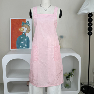 宠物美容师防毛不防水透气围裙剪毛不沾毛粉色工作服舒适透气长款