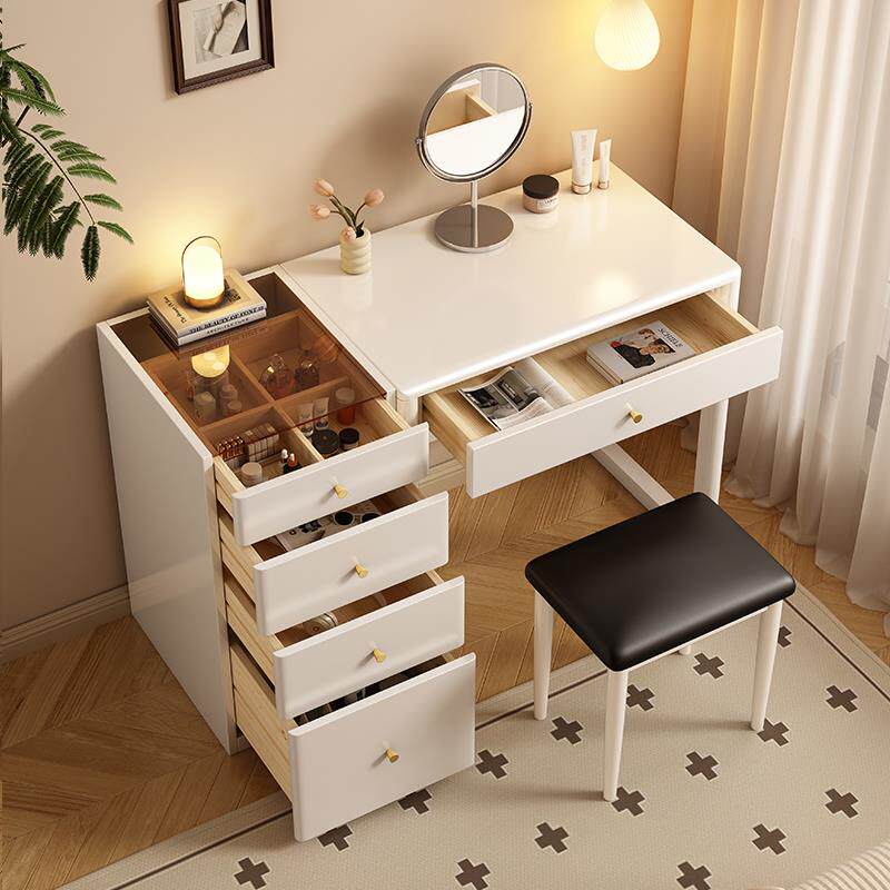 7T全实木小户型梳妆台收纳柜斗柜一体迷你梳妆桌简约现代卧室化妆