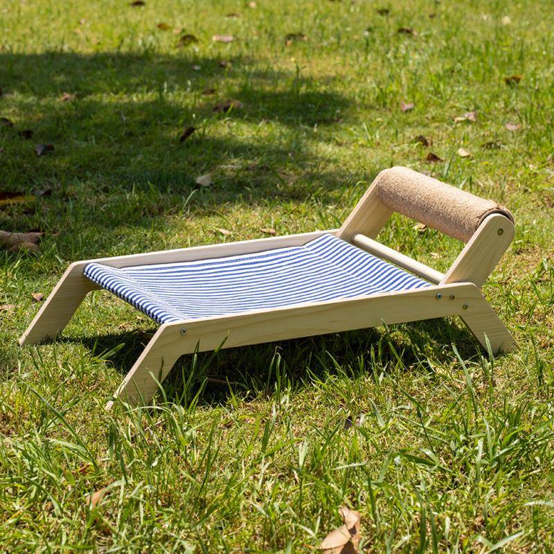 猫床夏季沙滩床猫窝猫爬架四季通用躺椅猫抓柱离地宠物床猫咪吊床