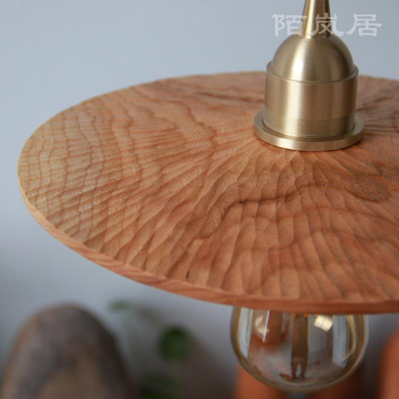 4I创意书房卧室吊灯黑胡桃手工雕刻餐厅客厅餐桌灯民宿复古百搭实