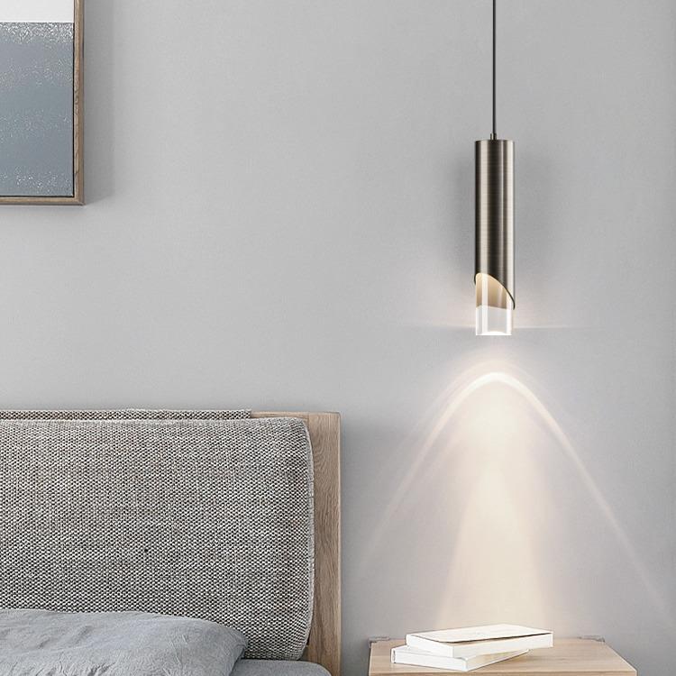 主卧床头吊灯全铜轻奢极简卧室客厅背景墙简约创意单头吧台小吊灯