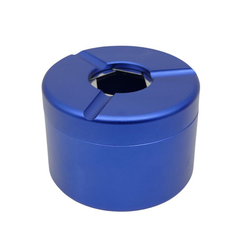 家用烟灰缸桌面带盖旋转大容量办公室酒吧车载加厚防摔金属烟灰缸