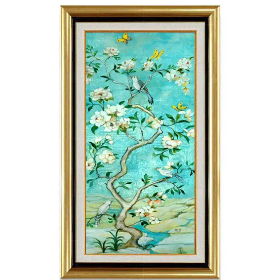 有框装饰画竖版油画浮雕树脂画立体装饰画 壁画 玄关挂画发财树PS图片