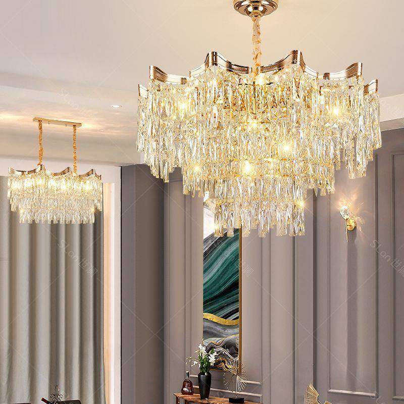 法式轻奢水晶吊灯客厅灯现代简约餐厅灯卧室灯高端大气别墅主灯具
