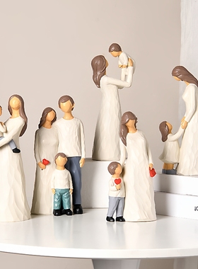 温馨亲子桌面摆件客厅电视柜家居办公桌书桌房间装饰品送礼好物