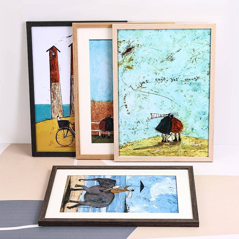 实木相框装裱画框挂墙A3寸16摆台a4寸开8K拼图框创意照片墙木质