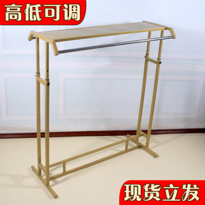 服装店双杠展示架高低可调中岛架女装店双排展示架童装挂衣架落地
