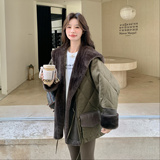 25年冬50绒毛绒拼接菱格羽绒服2C289-25115-P290-K420，女装羽绒服，2C289