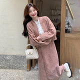 2026年春款改良汉服粉色牛仔两件套2C289-A76-P175-K248，女装套装/套裙，2C289