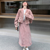 2026年春款改良汉服粉色牛仔两件套2C289-A76-P175-K248，女装套装/套裙，2C289