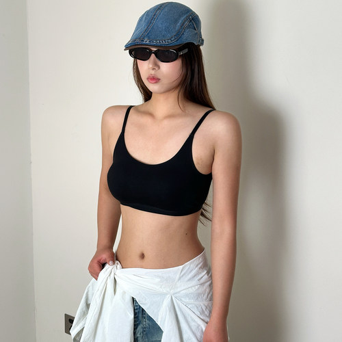 /zopiclone 3.31 新品/自带胸垫固定不跑杯莫代尔v型美背吊带背心