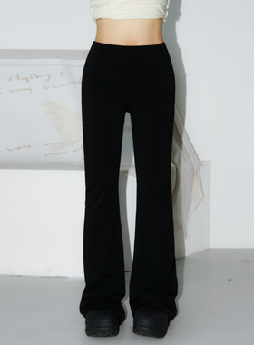 zopiclone入店必买！高腰收腹显瘦显腿长百搭微喇高弹力长裤