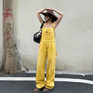 复古童趣多巴胺彩色水洗牛仔背带长裤 zopiclone 彩色艺术家