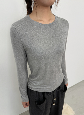 zopiclone【好穿系列】绵羊毛亲肤薄款经典圆领打底长袖上衣