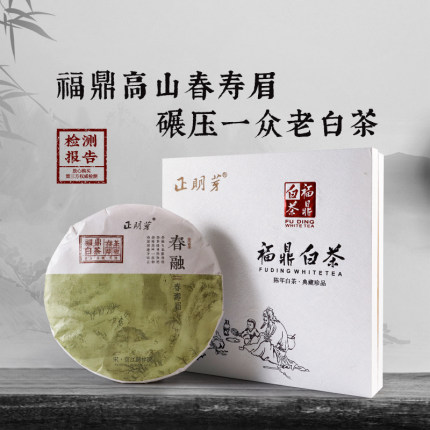 正明芽2022年一级寿眉福鼎白茶350克紧压茶饼茶叶礼盒装自己喝