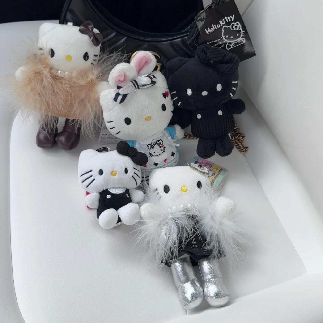 黑皮kitty凯蒂猫咪包包挂装饰