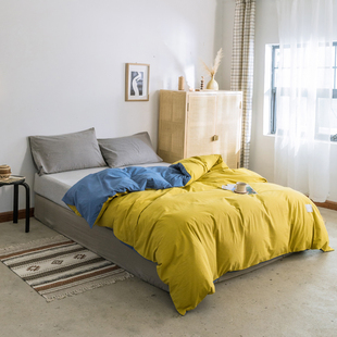 日式 水洗棉全棉被套单件1.5x2米x2.3纯色棉麻单人200X230双人被i.