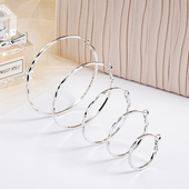 s925银针菱形花边韩版 耳圈质感显瘦圈圈耳环网红2025新款 潮大耳圈