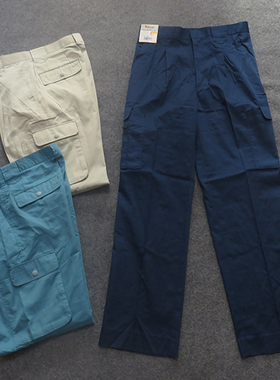 外贸男士户外裤工装裤休闲裤长裤65%涤纶35%棉薄款有口袋44102