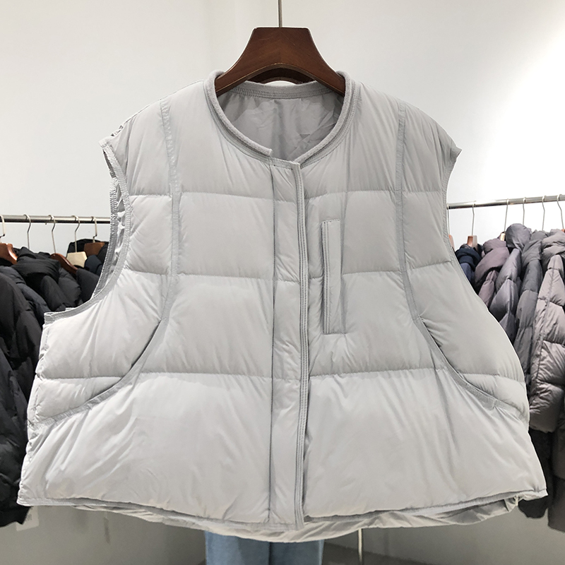 韩版休闲时尚90%白鸭绒羽绒马甲