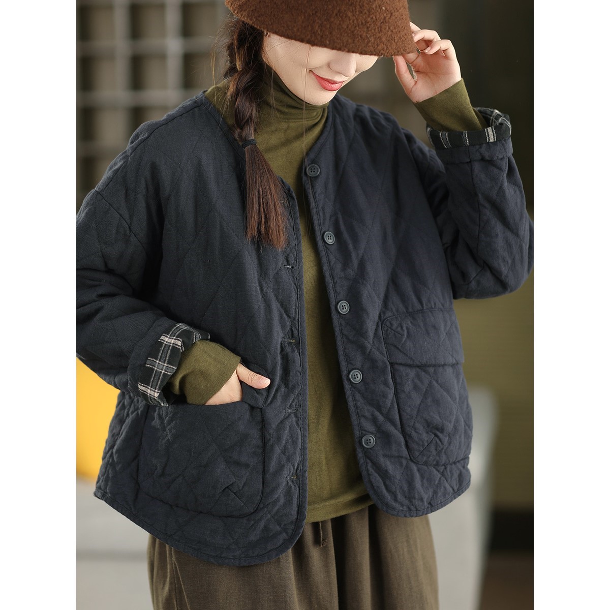 休闲宽松时尚洋气时髦棉服女2025年新款冬季夹棉外套妈妈小棉袄潮