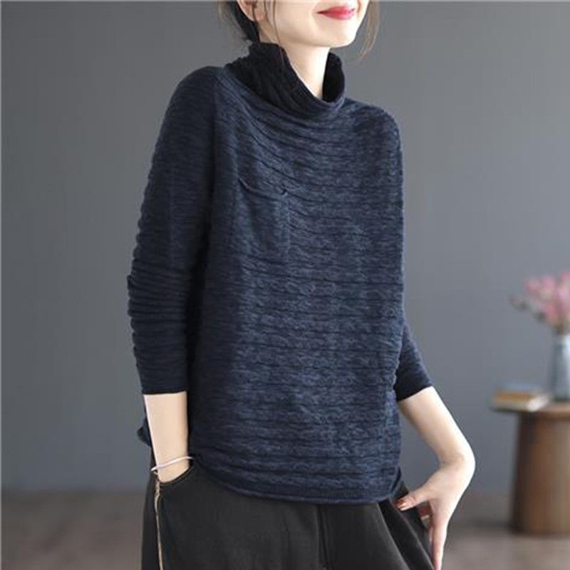 休闲卷边全棉内搭打底衫女