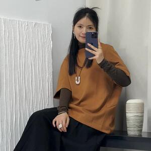 十三行秋冬新款时尚套装女 圆领中袖卫衣+高领针织打底衫两件套女