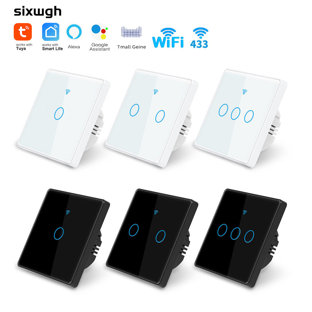 适用于涂鸦WiFi智能开关家用智能无线控制面板alexa语音玻璃触摸