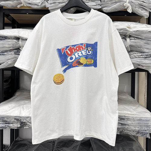 Purey OREO奥利奥饼干小破坏卡通Vintage做旧短袖T恤美式情侣tee