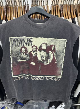 1995 GRUPO MANA CUANDO洛杉矶印花复古洗水做旧宽松休闲无袖背心