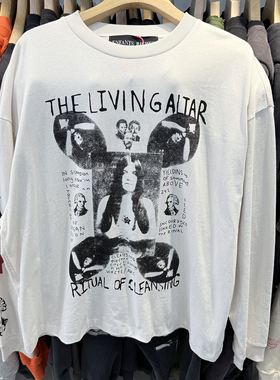 ERD忧郁的富二代25ss玛雅人像洗水男女同款复古时尚穿搭长袖T恤潮