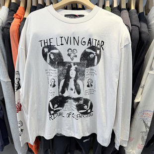 ERD忧郁的富二代25ss玛雅人像洗水男女同款复古时尚穿搭长袖T恤潮