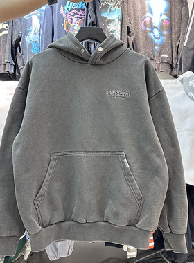 美式高街REPRESENT MAN刺绣小字母复古做旧宽松加绒嘻哈连帽卫衣