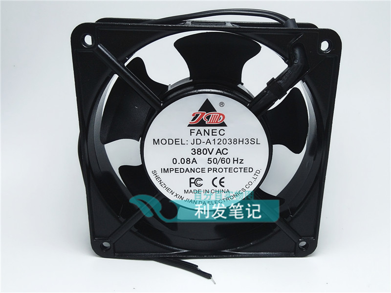 JD-A12038H3SL JD-A12038H3BL 380V AC 0.08A静音风机机柜风扇