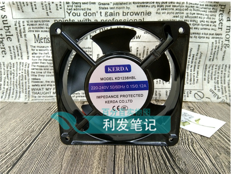 kerda科尔达 KD1238HBL/HSL 220V 0.15A/0.12A 12038机柜散热风扇
