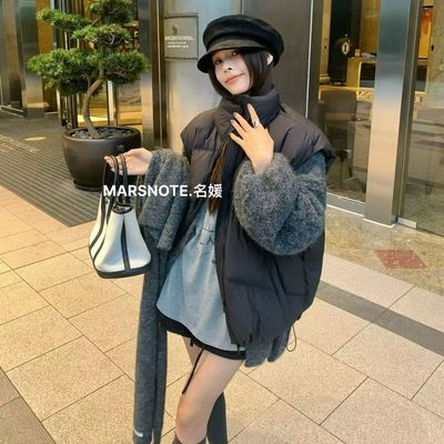 韩版立领羽绒马甲女款