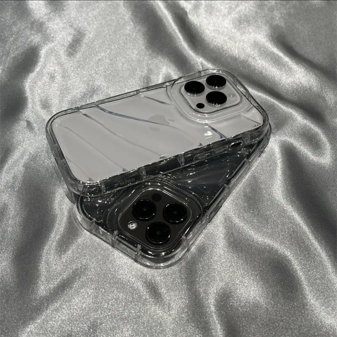 简约高级感透明气囊适用iPhone14promax苹果13壳情侣xsmax新款12pro防摔xr硅胶11男女款13全包软壳保护套