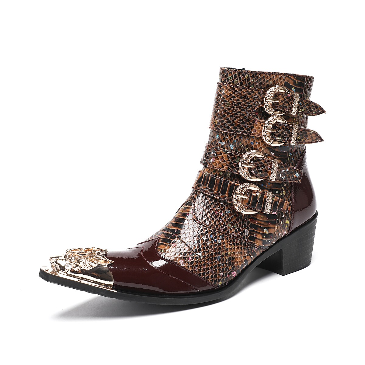 2025春夏流行韩版男短靴马丁靴皮靴增高舞台走秀表演歌手男装鞋子