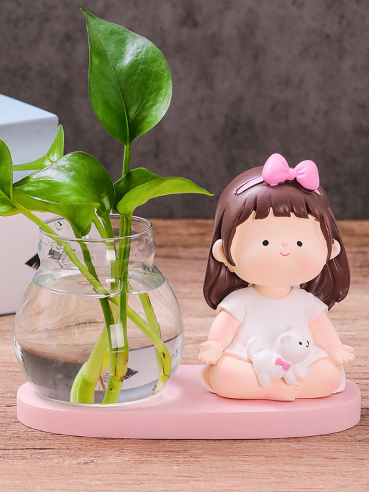 창의적인 요가 소녀 여성스러운 하트 사무용품 데스크탑 책상 장식 귀여운 작은 장식품 선물