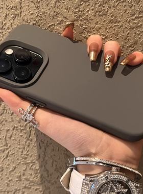 亲肤软糯深灰石墨黑适用Realme真我GT7pro手机壳GT8液态硅胶炭灰色gt5pro高级感gtneo6防摔5se简约纯色高档女