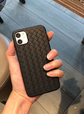 散热透气16编织iPhone17air/15/14适用13苹果12/11ProMax手机壳xs/xr纯黑色8plus男7